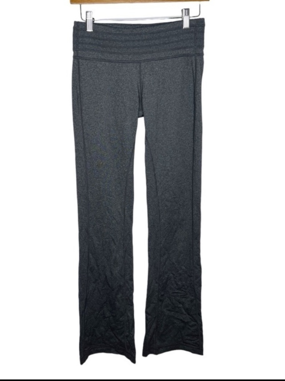Prana Tall Inseam Gray Flare Yoga Pants Pull On Wide Leg Size Small